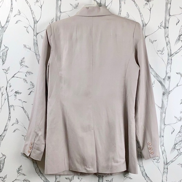 Vintage 80s linen lavender long lined blazer 6L - Picture 4 of 8